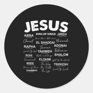 Jesus Is King Namen Van God Hebreeuws Jezus Christ Ronde Sticker