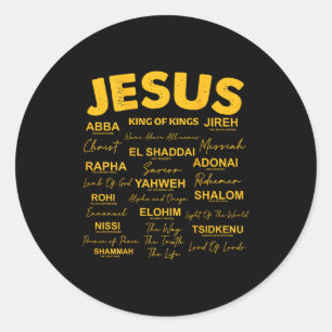 Jesus Is King Namen Van God Hebreeuws Jezus Christ Ronde Sticker