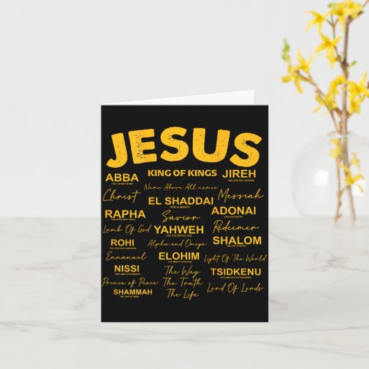 Jesus Is King Names Of God Hebrew Jesus Christian  Kaart (Gele Bloem)