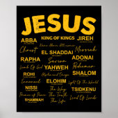 Jesus Is King Names Of God Hebrew Jesus Christian Poster (Voorkant)