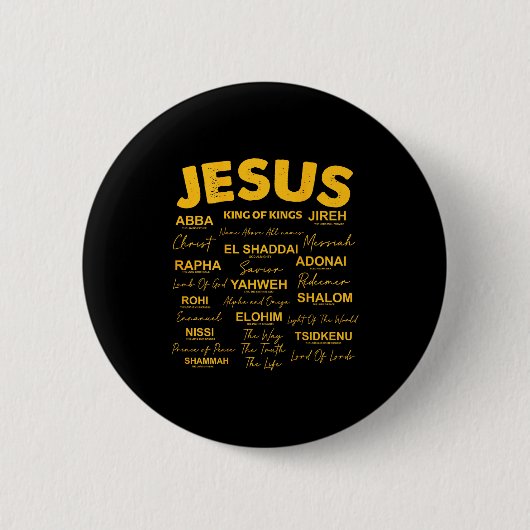 Jesus Is King Names Of God Hebrew Jesus Christian Ronde Button 5,7 Cm (Voorkant)