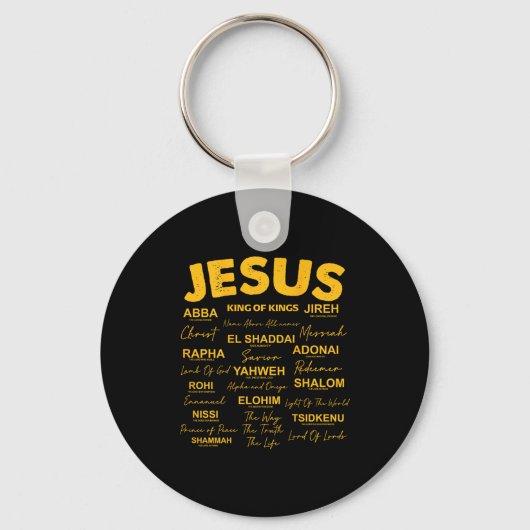 Jesus Is King Names Of God Hebrew Jesus Christian  Sleutelhanger (Voorkant)