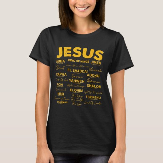 Jesus Is King Names Of God Hebrew Jesus Christian  T-shirt (Voorkant)