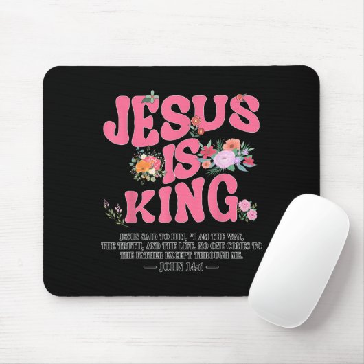 Jesus Is King Nk Christian Toddler God Sister Daug Muismat (Met muis)