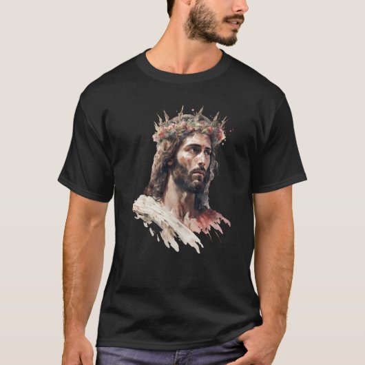 Jesus Is King Of Kings Jesus Floral Crown Christia T-shirt (Voorkant)
