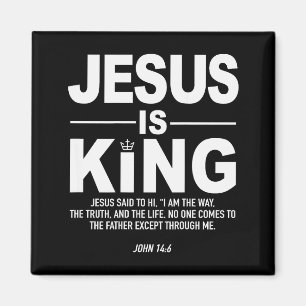 Jesus Is King Religieus Geloof God Christelijke Ma Magneet