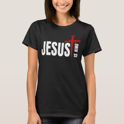 Jesus is King Retro Stijl T-shirt (Voorkant)