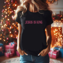 Jesus is King roze en zwart t-shirt