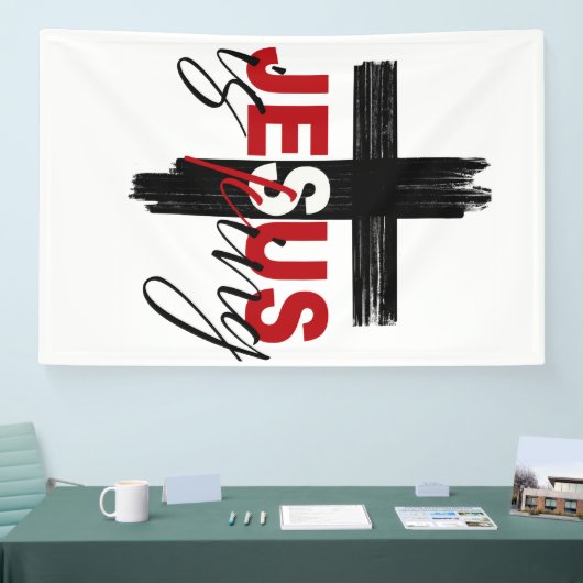 JESUS Is King Statement of Faith Artwork Spandoek (Beurs)