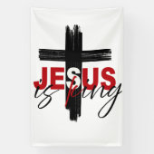 JESUS Is King Statement of Faith Artwork Spandoek (Verticaal)