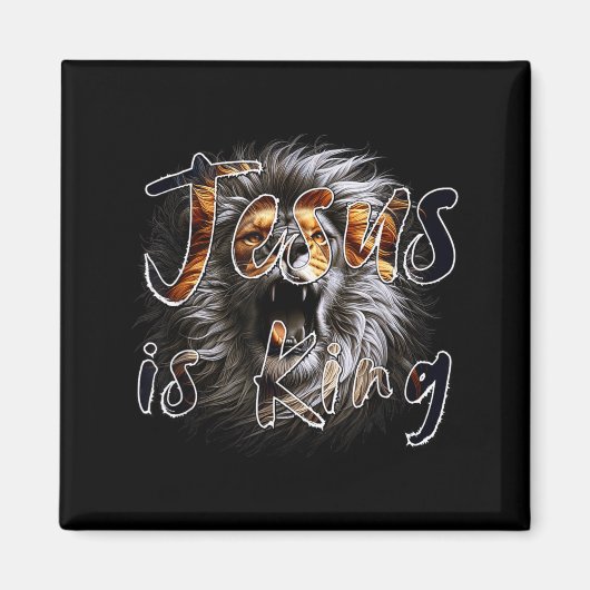 Jesus Is King, The Lion Of Judah Striking Christia Magneet (Voorkant)