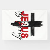 JESUS Is King Verklaring van het Geloof Kunstwerk Spandoek (Horizontaal)