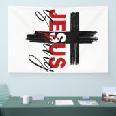 JESUS Is King Verklaring van het Geloof Kunstwerk Spandoek (Beurs)