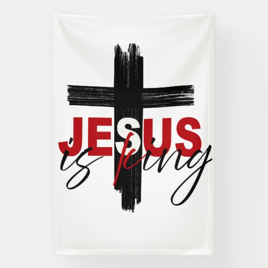 JESUS Is King Verklaring van het Geloof Kunstwerk Spandoek (Verticaal)