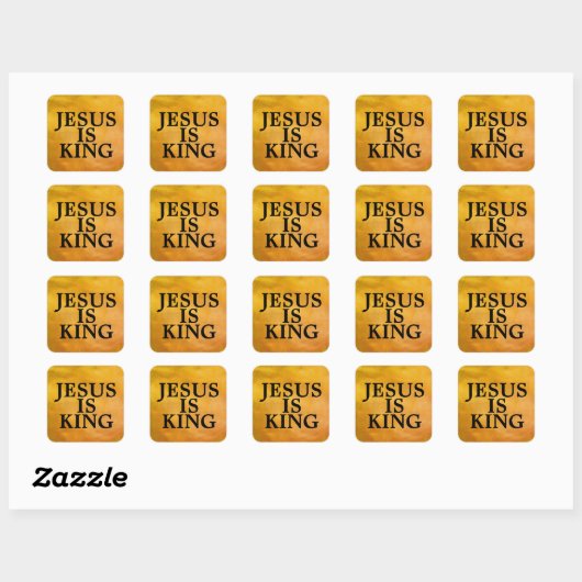 JESUS IS KING VIERKANTE STICKER (Vel)
