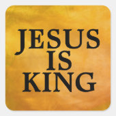 JESUS IS KING VIERKANTE STICKER (Voorkant)