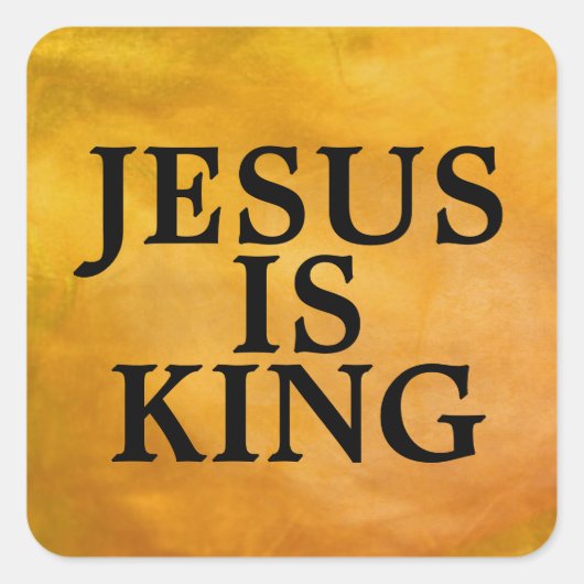JESUS IS KING VIERKANTE STICKER (Voorkant)