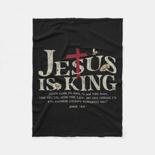 Jesus Is Koning Bijbelvers Johannes 14_6 Christeli Fleece Deken