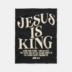 Jesus Is Koning Bijbelvers Johannes 14_6 Christeli Fleece Deken