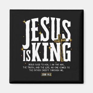 Jesus Is Koning Bijbelvers Johannes 14_6 Christeli Magneet