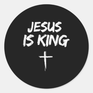 Jesus Is Koning Bijbelvers John 14_6 Christelijke  Ronde Sticker