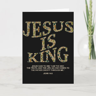 Jesus Is Koning Camo Christelijk Kruis God Geloof  Kaart