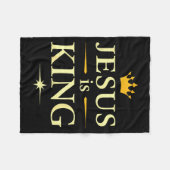 Jesus Is Koning _ Christelijk Geloof Ontwerp Fleece Deken (Voorkant (Horizontaal))