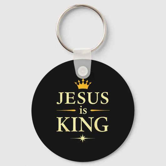 Jesus Is Koning _ Christelijk Geloof Ontwerp  Sleutelhanger (Voorkant)