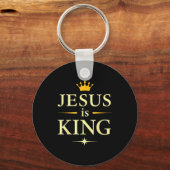 Jesus Is Koning _ Christelijk Geloof Ontwerp  Sleutelhanger (Voorkant)