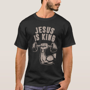 Jesus is Koning Halter Kruis Grappige Christelijke T-shirt