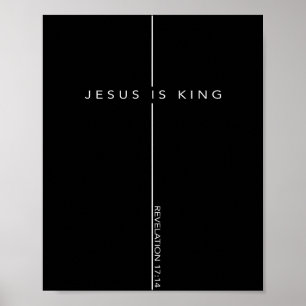 Jesus Is Koning Kruis Christelijk Geloof Bijbelver Poster
