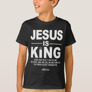 Jesus Is Koning Religieus Geloof God Christelijke T-shirt