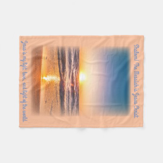 Jesus is Light Beachside Blanket Fleece Deken (Voorkant (Horizontaal))