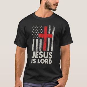 Jesus is Lord American Flag Christelijk Patriotic T-shirt