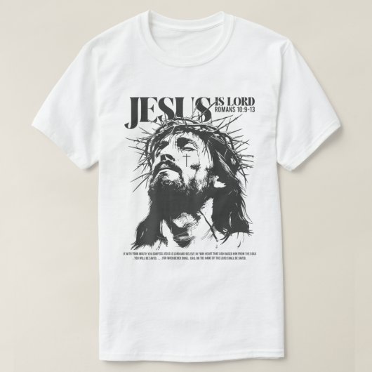 Jesus Is Lord Christian Bible Verse Tee T-shirt (Design voorkant)