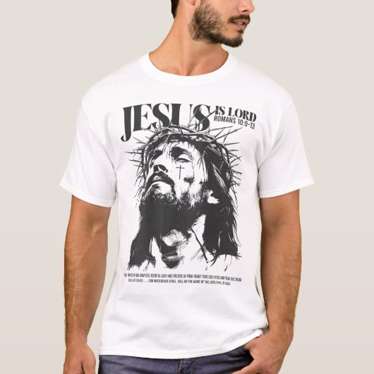 Jesus Is Lord Christian Bible Verse Tee T-shirt (Voorkant)