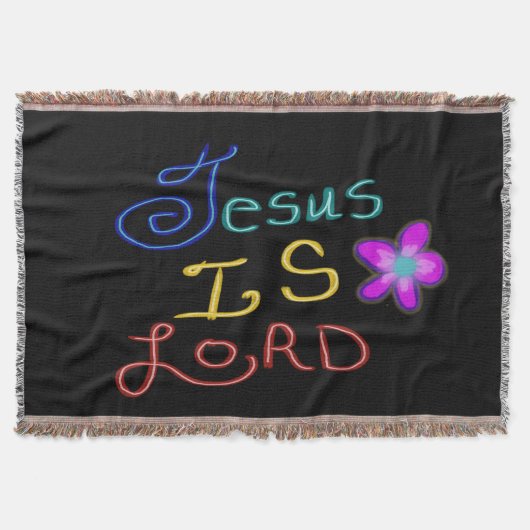 Jesus is LORD Colorful Script Black Deken (Voorkant)