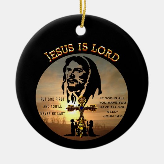 Jesus Is Lord Keramisch Ornament (Voorkant)