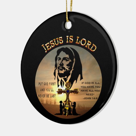 Jesus Is Lord Keramisch Ornament (Links)