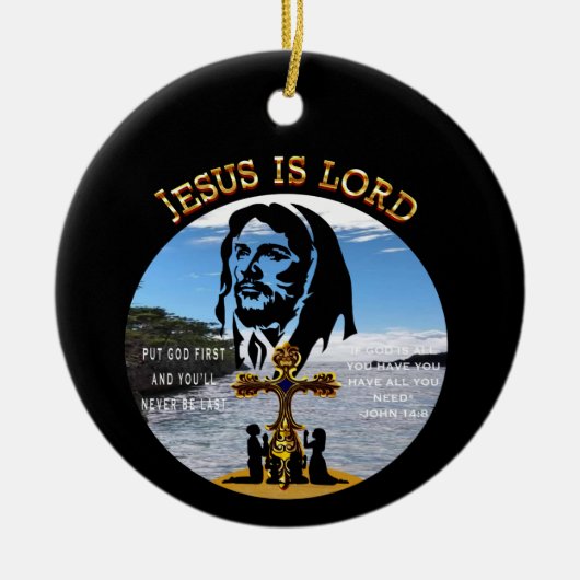 Jesus Is Lord Keramisch Ornament (Voorkant)