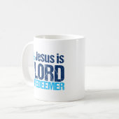Jesus is Lord My Redeemer Christelijk Cross Koffiemok (Voorkant links)