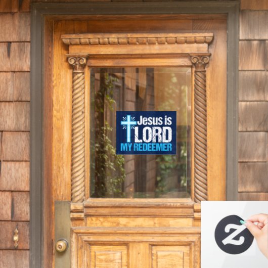 Jesus is Lord My Redeemer Christelijke Kruiskerk Raamsticker (Huis Deur)