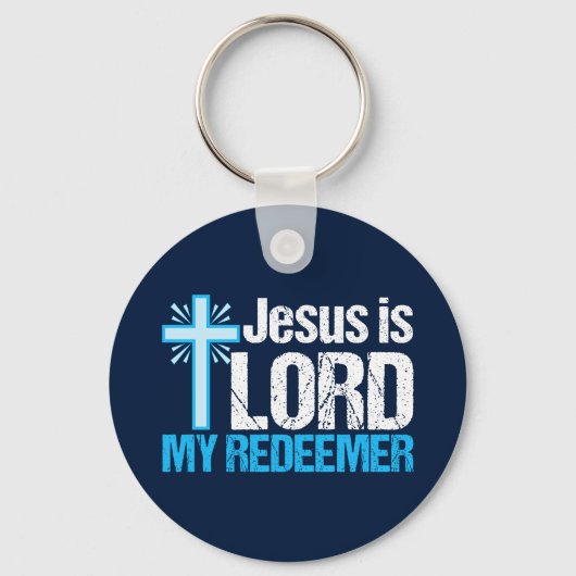 Jesus is Lord My Redeemer Christelijke Kruiskerk Sleutelhanger (Voorkant)