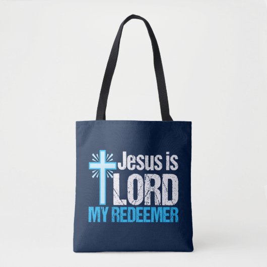 Jesus is Lord My Redeemer Christelijke Kruiskerk Tote Bag (Voorkant)
