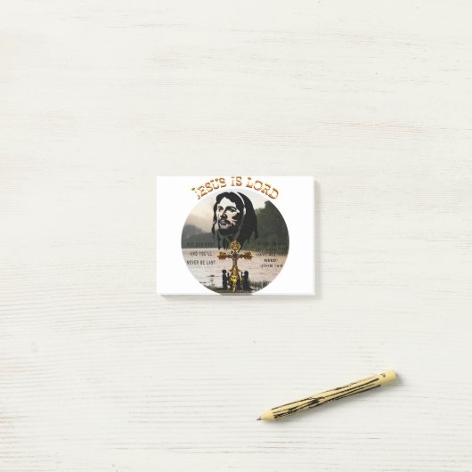 Jesus Is Lord Post-it® Notes (Op bureau)