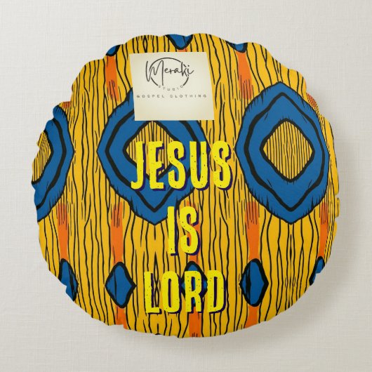 Jesus is Lord  Rond Kussen (Voorkant)