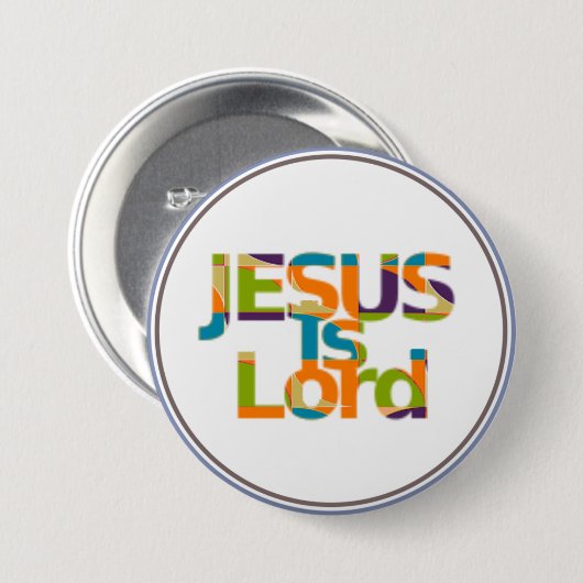 Jesus is Lord Ronde Button 7,6 Cm (Voorkant /achterkant)