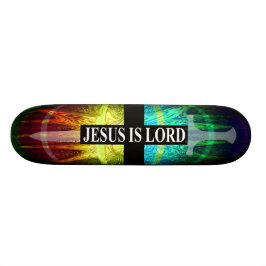 Jesus is Lord Sword Cross Skateboard