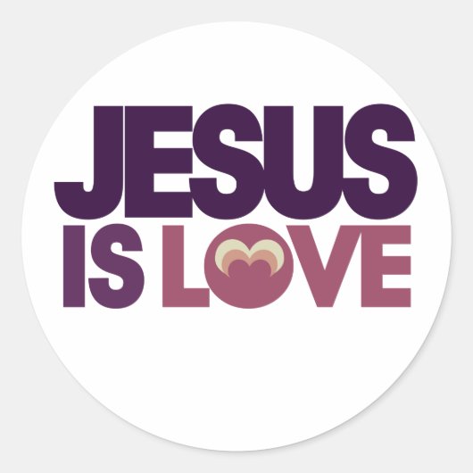 Jesus is Love Ronde Sticker (Voorkant)
