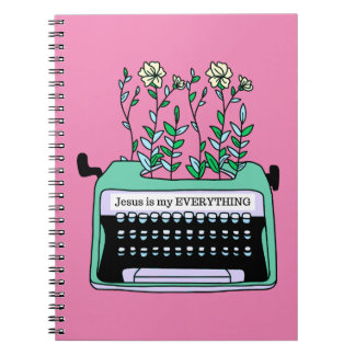 Jesus is mijn ALLES, Typewriter in Mint Notitieboek